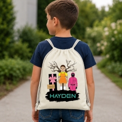 Squid Game Personalized Drawstring Backpack