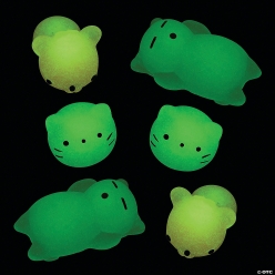 GLow-in-the-Dark Mochi Squishies - 6Pk