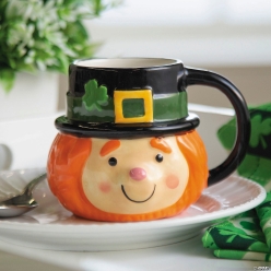 St. Patrick's Day Leprechaun Ceramic Mugs - 4Pk