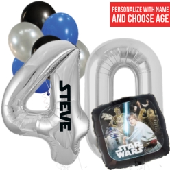 Star Wars PERSONALIZED Name & Double Digit Age Balloon Bouquet
