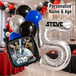 Star Wars PERSONALIZED Name & Single Digit Balloon Bouquet