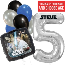 Star Wars PERSONALIZED Name & Single Digit Balloon Bouquet
