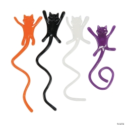 Halloween Long Throw and Stick Cats - 72 Pack