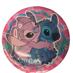 Stitch and Angel Pink Dinner Plates - 10 PK