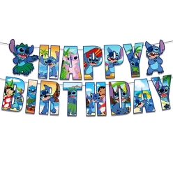 Lilo and Stitch 7 Foot Die Cut Happy Birthday Banner