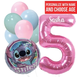 Lilo & Stitch PERSONALIZED Single Digit Age Balloon Bouquet