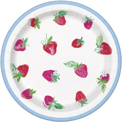 Sweet Strawberry Dessert Plates - 8 PK