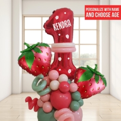 *Strawberry 6 FT Airfill Personalized Balloon Column Kit
