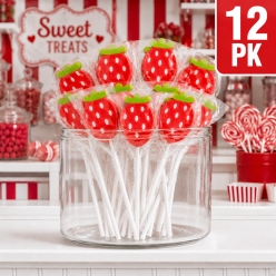 Strawberry Lollipops - 12Pk