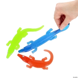 Large Sticky Alligator Rubber Stress Toys-12Pk