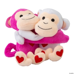 Valentine's Day Hugging Plush Monkey Toys-12Pk