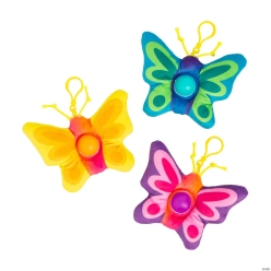 Butterfly Plush Fidget Backpack Clips - 12 PK