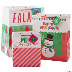 Sugar Rush Christmas Paper Gift Bag Set-12Pk