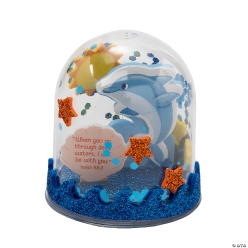 Religious Dolphine & Beach Glitter Globe Craft Kit-12Pk