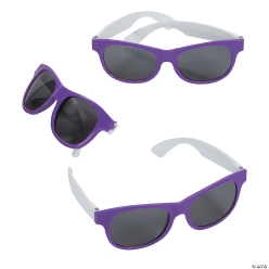 Adult Purple & White Sunglasses 12 Pk