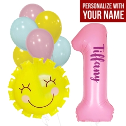 Sunshine Age 1 PERSONALIZED Balloon Bouquet