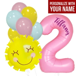 Sunshine Age 2 PERSONALIZED Balloon Bouquet