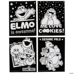 Sesame Street Colour Your Own Fuzzy Posters-24Pk