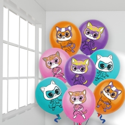 SuperKitties Large Full Colour Latex Balloons - 9 PK