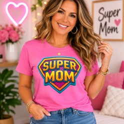 Superhero Mom Pink T-shirt - Choose Size