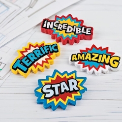 Superhero Large Erasers - 24 Pk