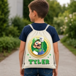Luigi PERSONALIZED Drawstring Backpack