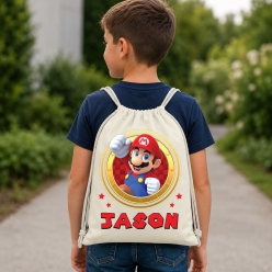 Mario PERSONALIZED Drawstring Backpack