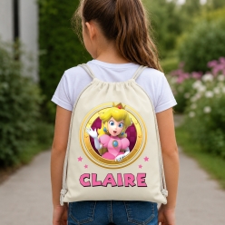 Princess Peach PERSONALIZED Drawstring Backpack