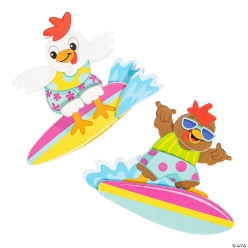 Surfing Chicken Foam Craft Kit - 12Pk