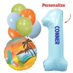 Surfing 1st PERSONALIZED Balloon Bouquet