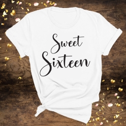 55% OFF: Sweet 16 Black Tshirt -Choose Size