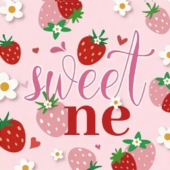 Sweet Strawberry 1st Birthday Dinner Napkins - 16 PK