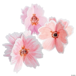 Pink Floral Cardstock Tabletop Centerpiece Set-3Pk