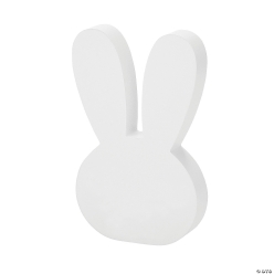 White Easter Bunny Shaped Wood Tabletop Decoration