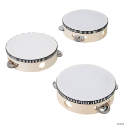 Wood Musical Instruments Tambourines Set-3Pk