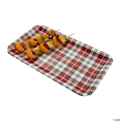 Christmas Tartan Plaid Serving Trays - 3Pk