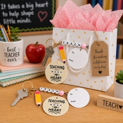 Teacher Appreciation Pencil Keychain with Card