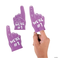 Purple Team Spirit Mini Foam Fingers - 12 Pk