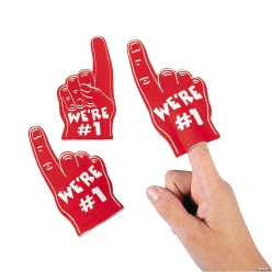 Red Team Spirit Mini Foam Fingers - 12 Pk