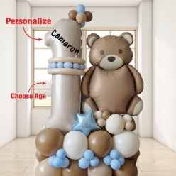 Teddy 1st Personalized Airfill Balloon Column