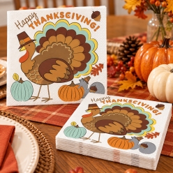 Kids Table Thanksgiving Dinner Napkins - 16 PK