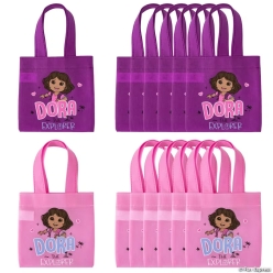 Purple & Pink Dora the Explorer Fabric Tote Bags-12Pk