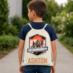 Mandalorian Name Personalized Drawstring Backpack
