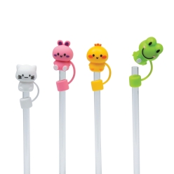 Cute Animal Straw Toppers - 12Pk