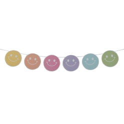 Pastel Smiley Face 7 Foot Banner