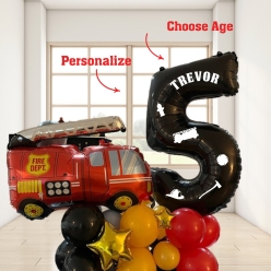 FireFighter Airfill Personalized Balloon Column