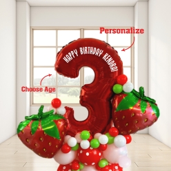 Strawberry Airfill Personalized Balloon Column Kit