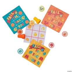 Tic-Tac-Toe Game with Fall Stampers - 6Pk
