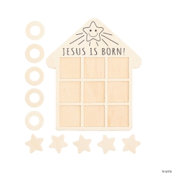 CYO Wood Nativity Tic-Tac-Toe Games-12Pk