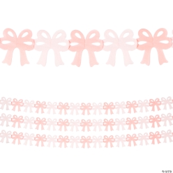 Pastel Pink Bow Tie Tissue Paper Garlands Set-3Pk